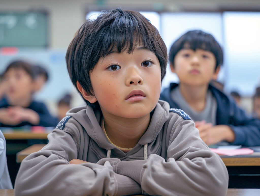 授業に飽きてしまった小学生男子