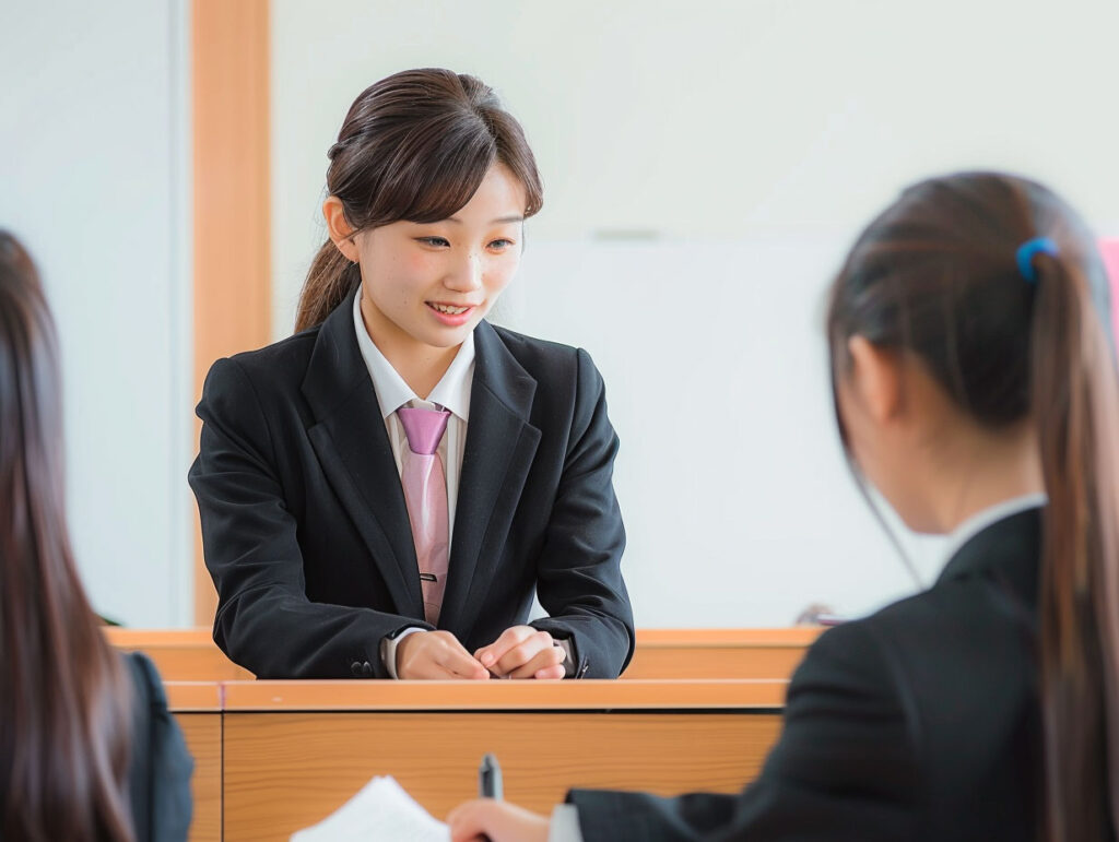 中学生を指導する家庭教師