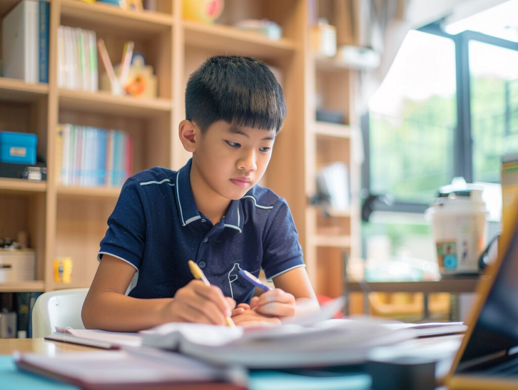 自主的に勉強する学生