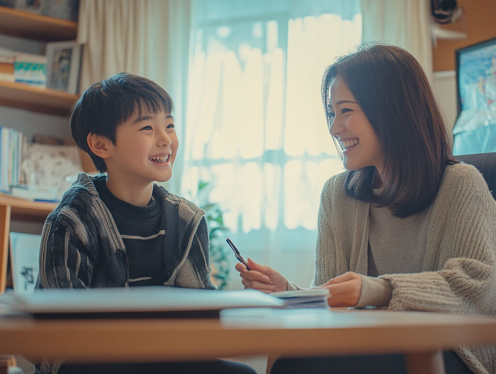 一つ一つ前進する中学生男子