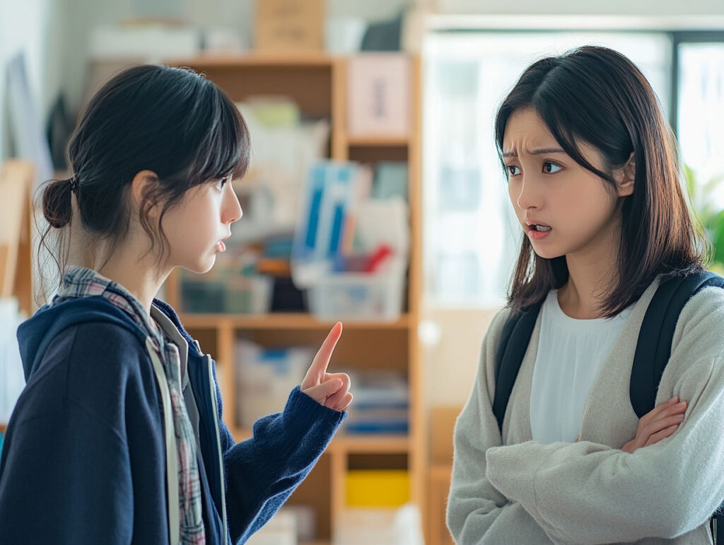 子供を叱る母親