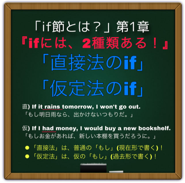英語の「IF節」には、2種類あります